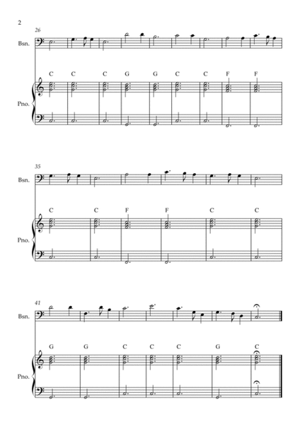 Silent Night BASSON and PIANO Sheet Music to Beginners image number null