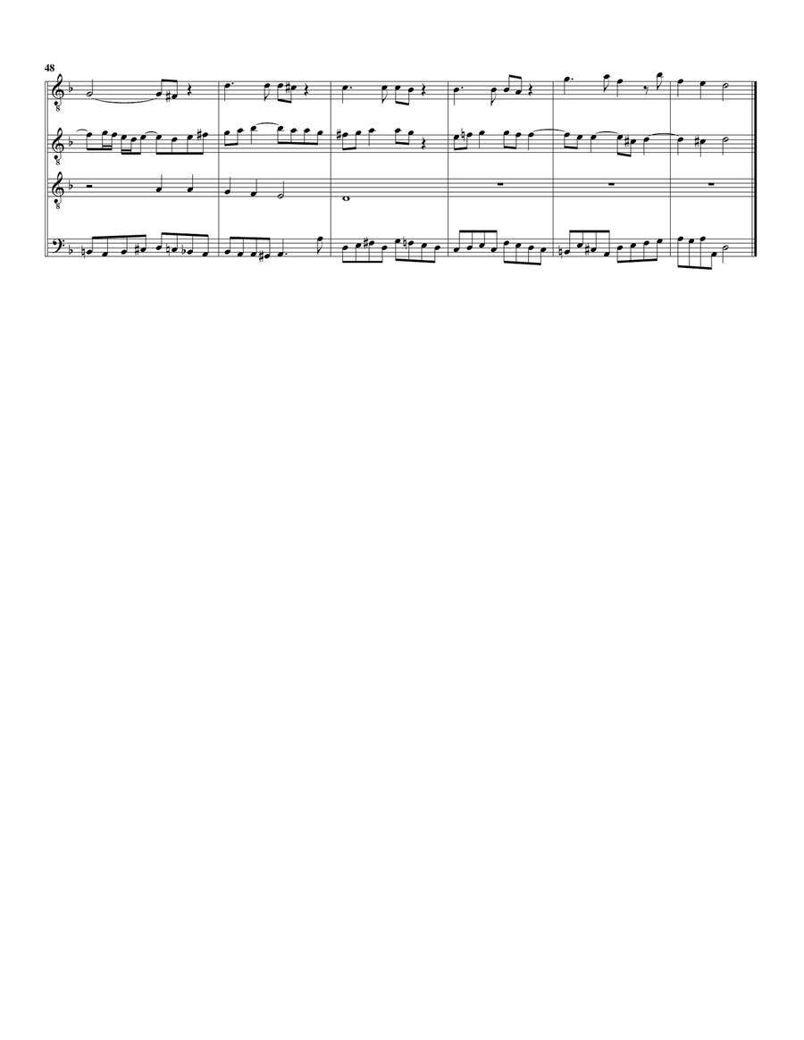 Gute Nacht from Motet: Jesu, meine Freude, BWV 227 (arrangement for 4 recorders in d minor) Alto Recorder scores gallery preview page 4