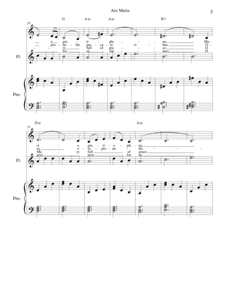 Ave Maria - Latin and English lyrics included for flute or violin or cello, voice and piano image number null