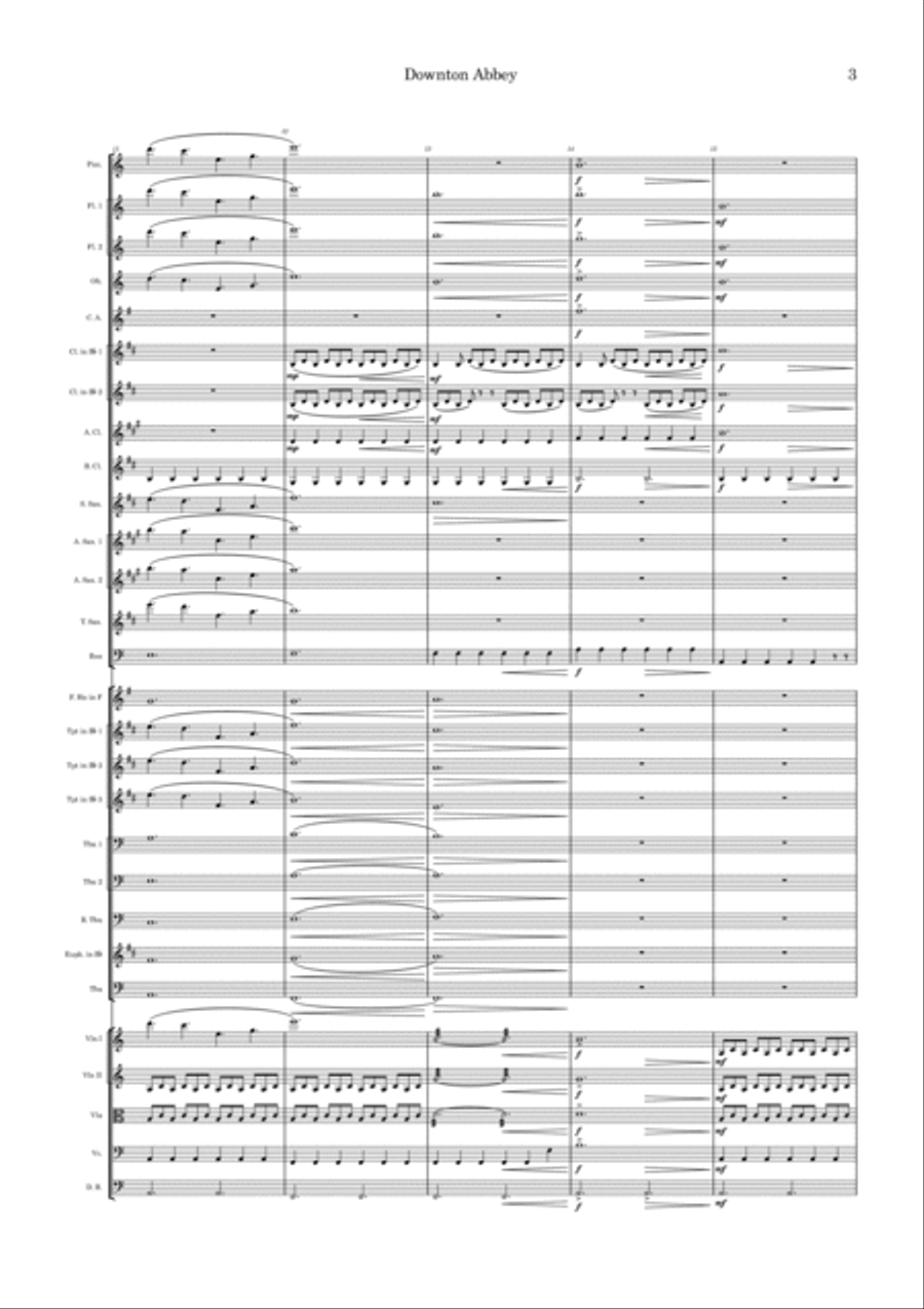 Downton Abbey (theme) Full Orchestra scores gallery preview page 3