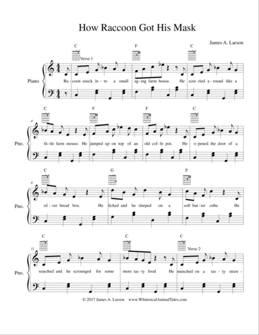 How Racoon Got His Mask Voice scores gallery preview page 2