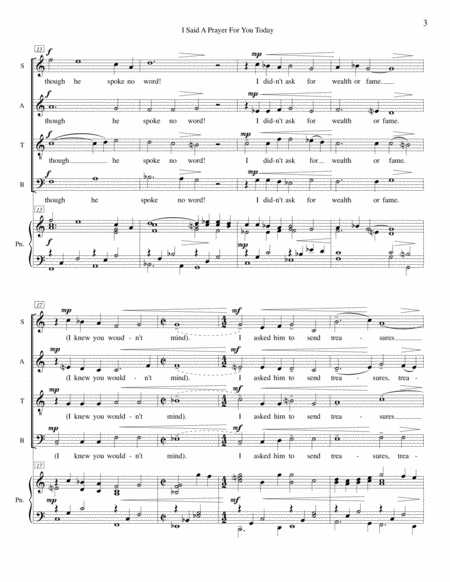 I Said a Prayer for You Today (SATB) image number null