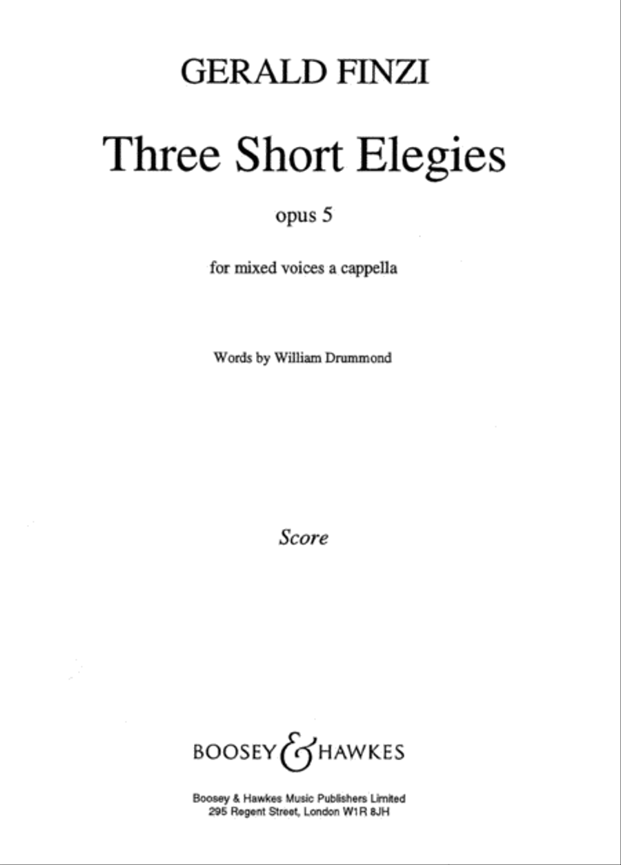 3 Short Elegies Op5 4-Part scores gallery preview page 1