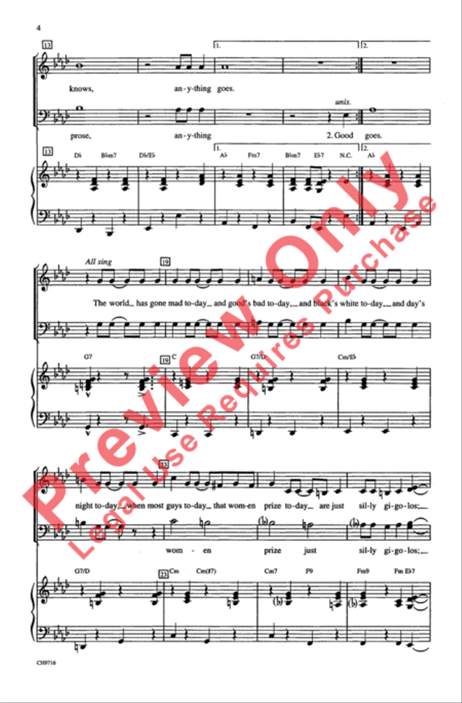 Anything Goes 4-Part scores gallery preview page 3