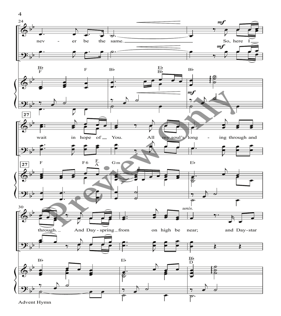 Advent Hymn Orchestration 4-Part scores gallery preview page 3