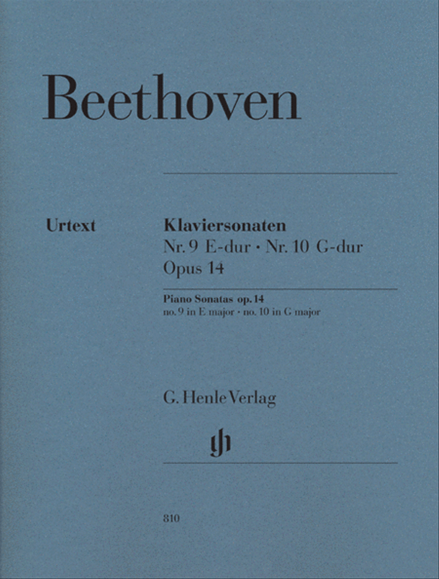Piano Sonatas No. 9 in E Major Op. 14 and No. 10 in G Major Op. 14 Piano Solo scores gallery preview page 1