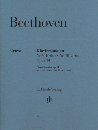 Book cover for Piano Sonatas No. 9 in E Major Op. 14 and No. 10 in G Major Op. 14
