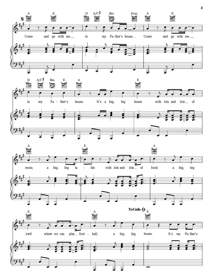 Big House Piano, Vocal, Guitar scores gallery preview page 3