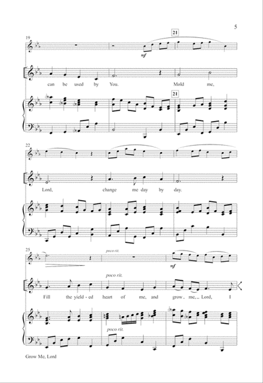Grow Me, Lord Unison Choir scores gallery preview page 4