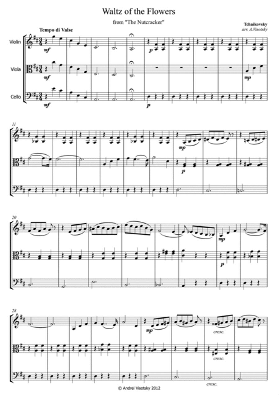 Waltz of the Flowers String Trio scores gallery preview page 2