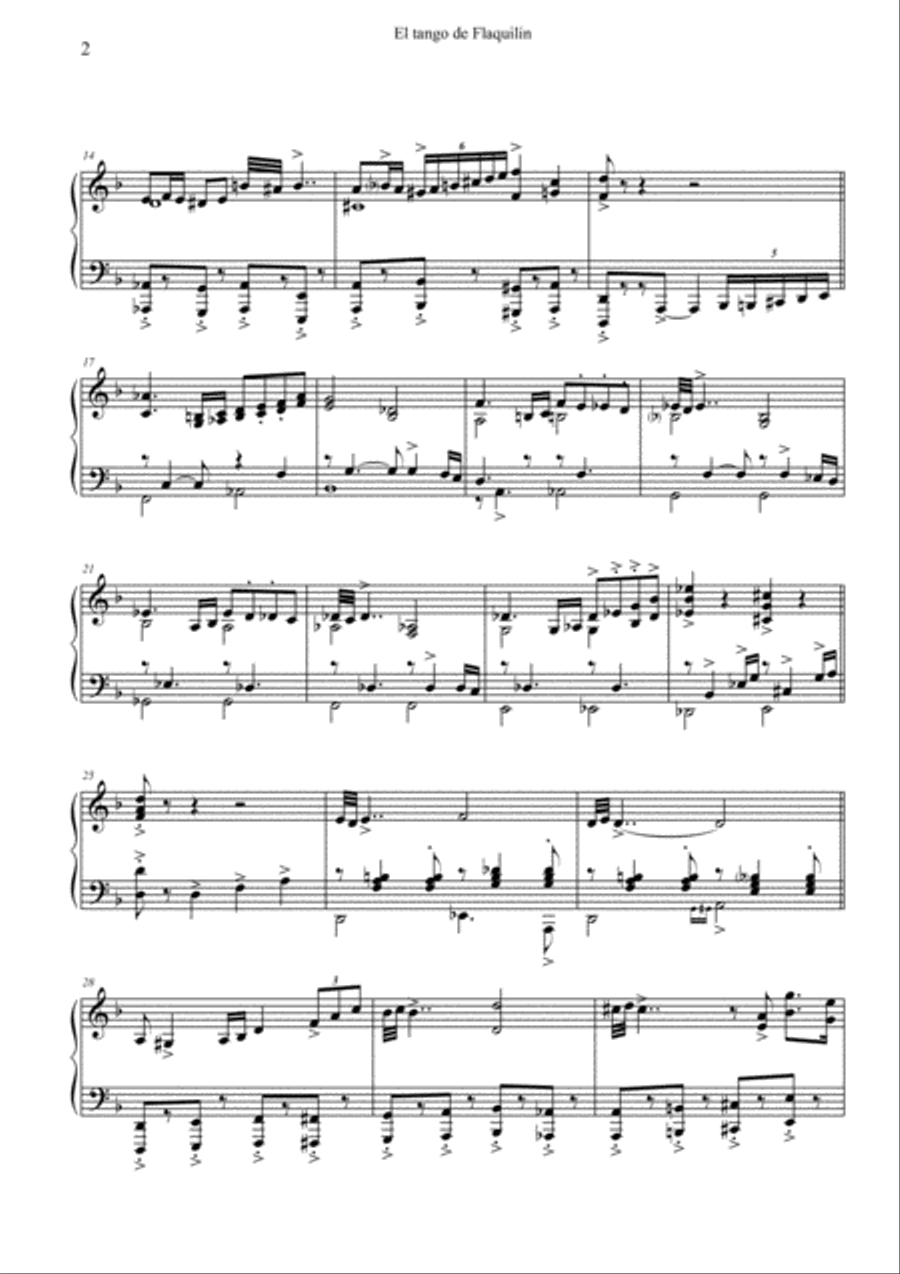 El Tango de Flaquilin Piano Solo scores gallery preview page 2