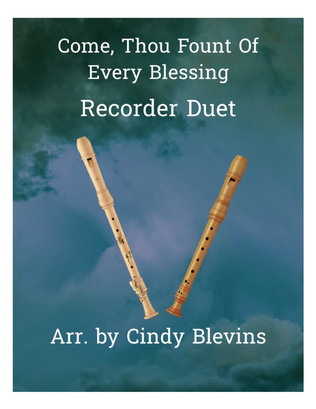 Book cover for Come, Thou Fount of Every Blessing, Recorder Duet