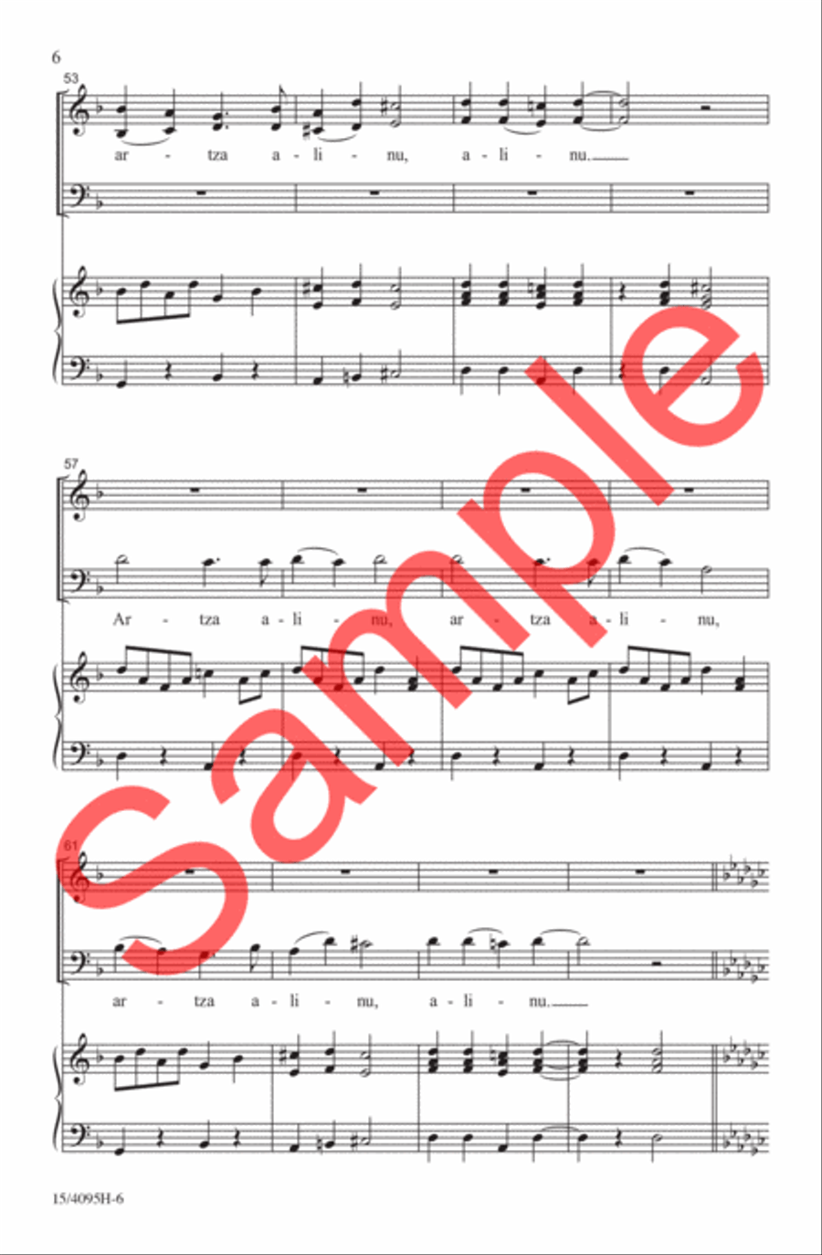 Artza Alinu 3-Part scores gallery preview page 6