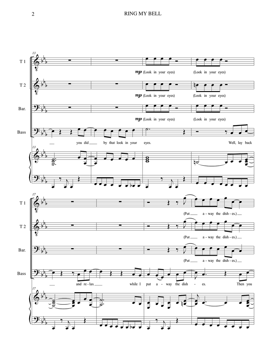 Ring My Bell TTBB scores gallery preview page 2