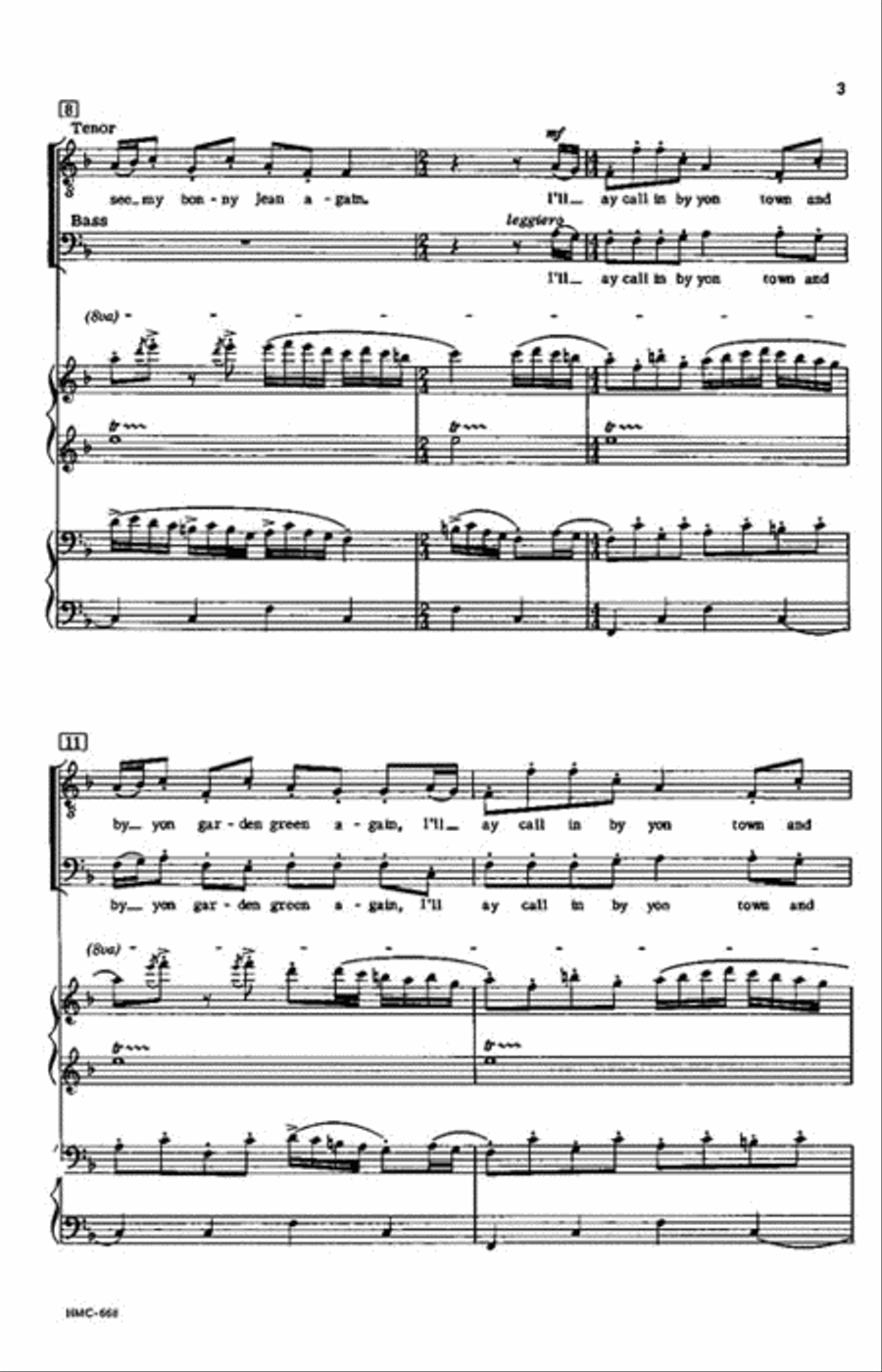 I'll Ay Call In By Yon Town 4-Part scores gallery preview page 3