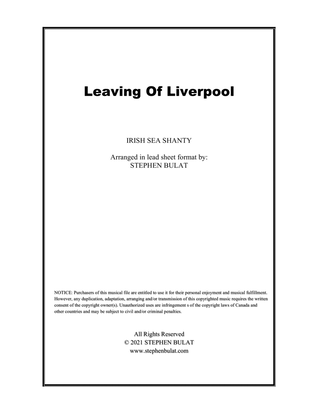 Book cover for Leaving Of Liverpool (The Dubliners, The Pogues) - Lead sheet (key of E)