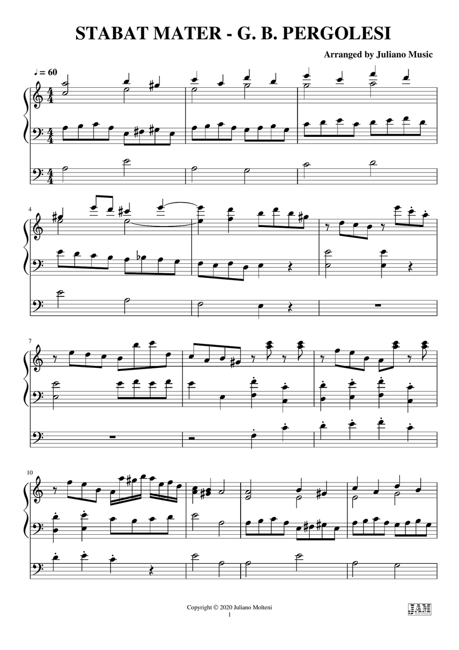 STABAT MATER (EASY ORGAN) - G. B. PERGOLESI Organ Solo scores gallery preview page 3