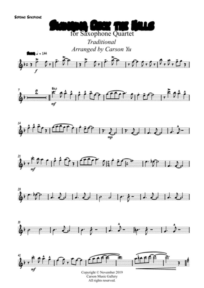 Swinging Deck the Halls - for Saxophone Quartet (SATB) arr. Carson Yu image number null