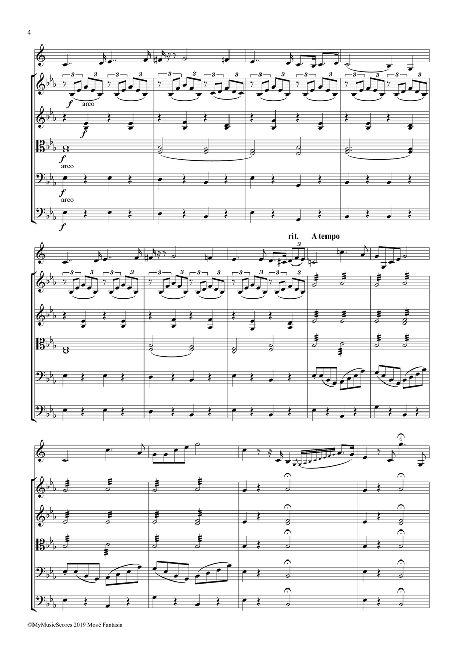 Paganini Moses Fantasy for Violin and String Orchestra String Orchestra scores gallery preview page 5
