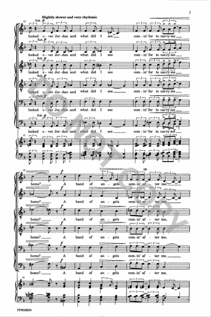Swing Low Sweet Chariot A Cappella scores gallery preview page 4