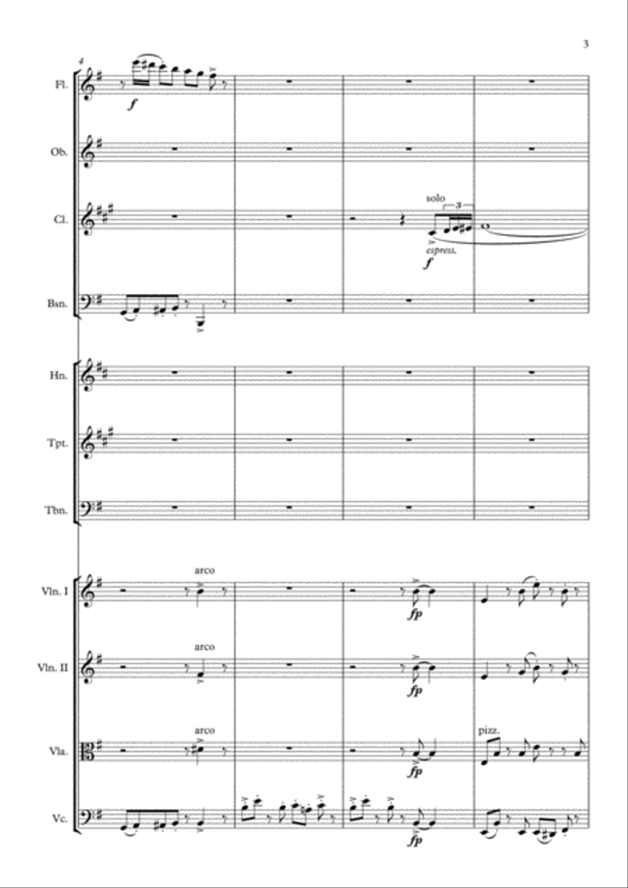 The Magpie - N. Cossins (Original Orchestral Composition) Chamber Orchestra scores gallery preview page 3
