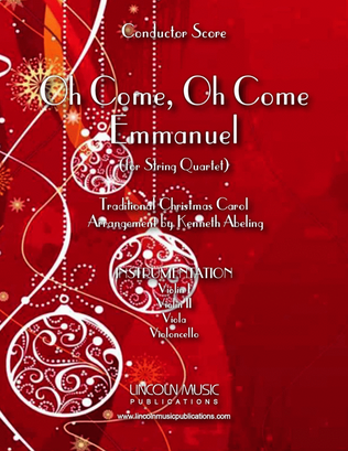 Book cover for Oh Come, Oh Come Emmanuel (for String Quartet)