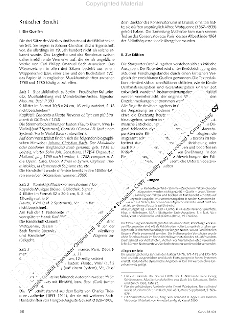 Concerto for Flute in D major (Concerto per il Flauto traverso in D / Flotenkonzert in D) Flute Solo scores gallery preview page 60