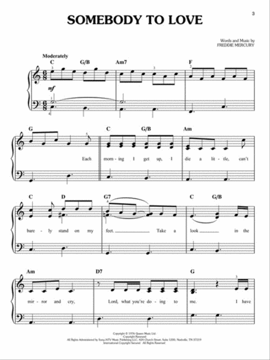 Bohemian Rhapsody Easy Piano scores gallery preview page 4