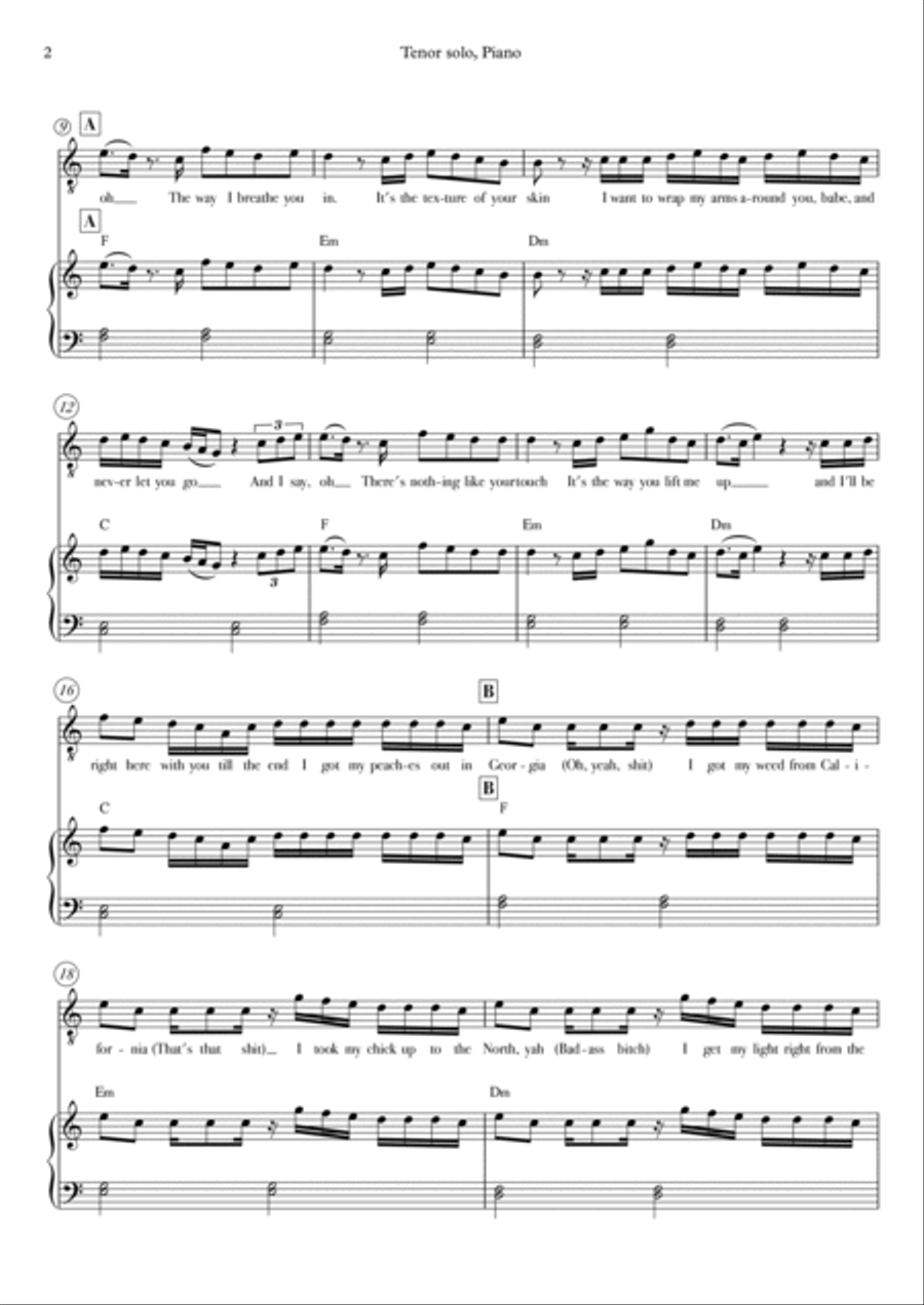 Peaches Piano, Vocal, Guitar scores gallery preview page 2