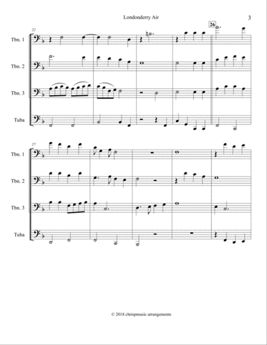 Londonderry Air (Danny Boy) - Trombone Quartet Trombone Quartet scores gallery preview page 4