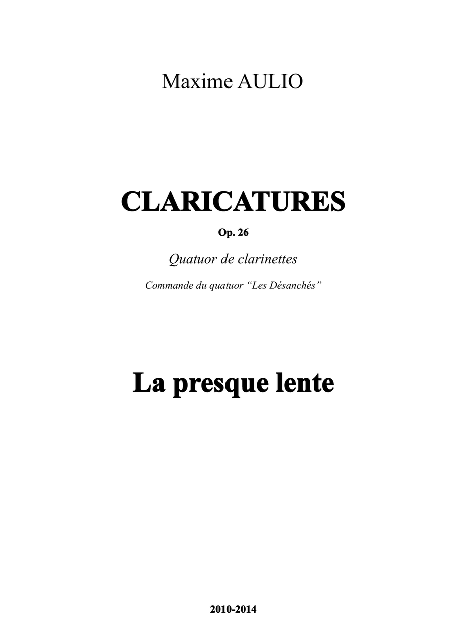 Claricatures, for clarinet quartet - score