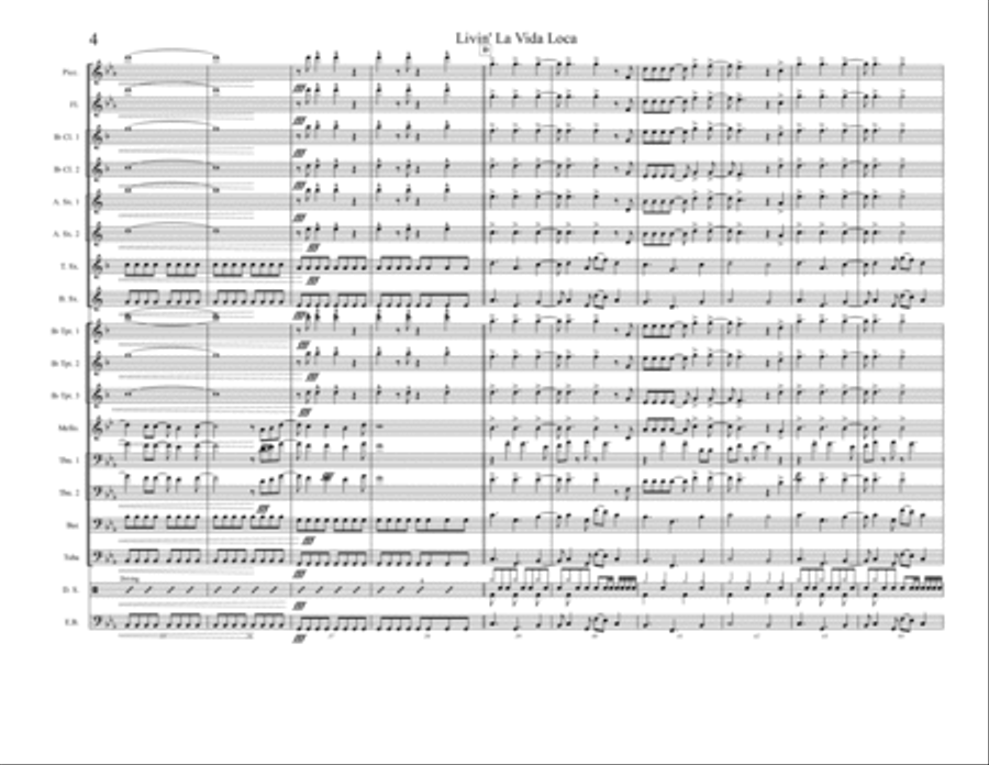 Livin' La Vida Loca Large Ensemble scores gallery preview page 5