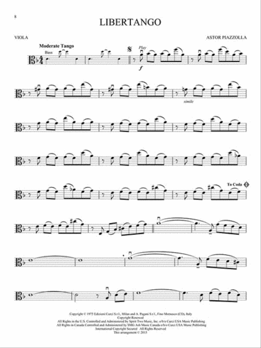 Piazzolla Tangos Viola Solo scores gallery preview page 3