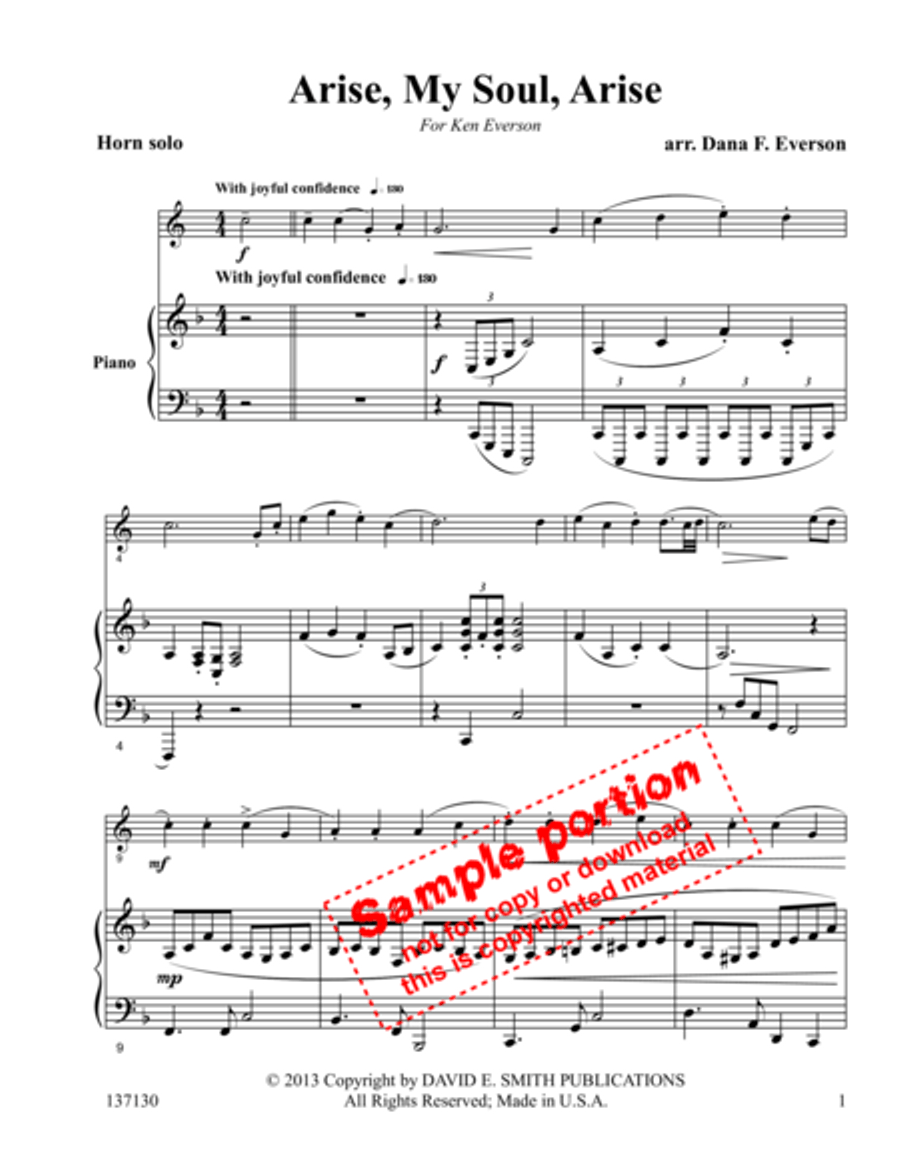 Arise, My Soul Arise Arise, My Soul Arise Horn Solo scores gallery preview page 2