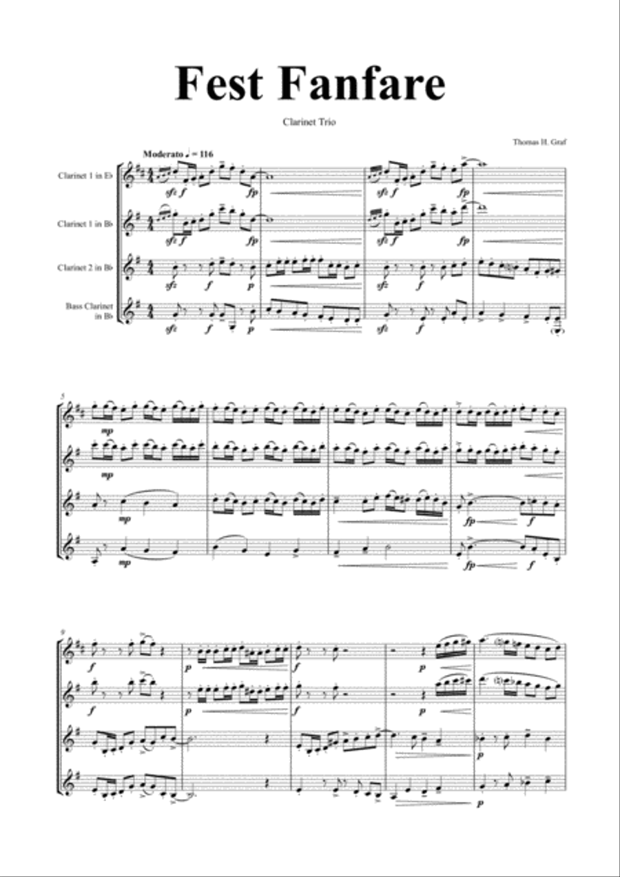 Fest Fanfare - Classical Festive Fanfare - Opener - Clarinet Trio Clarinet Trio scores gallery preview page 1
