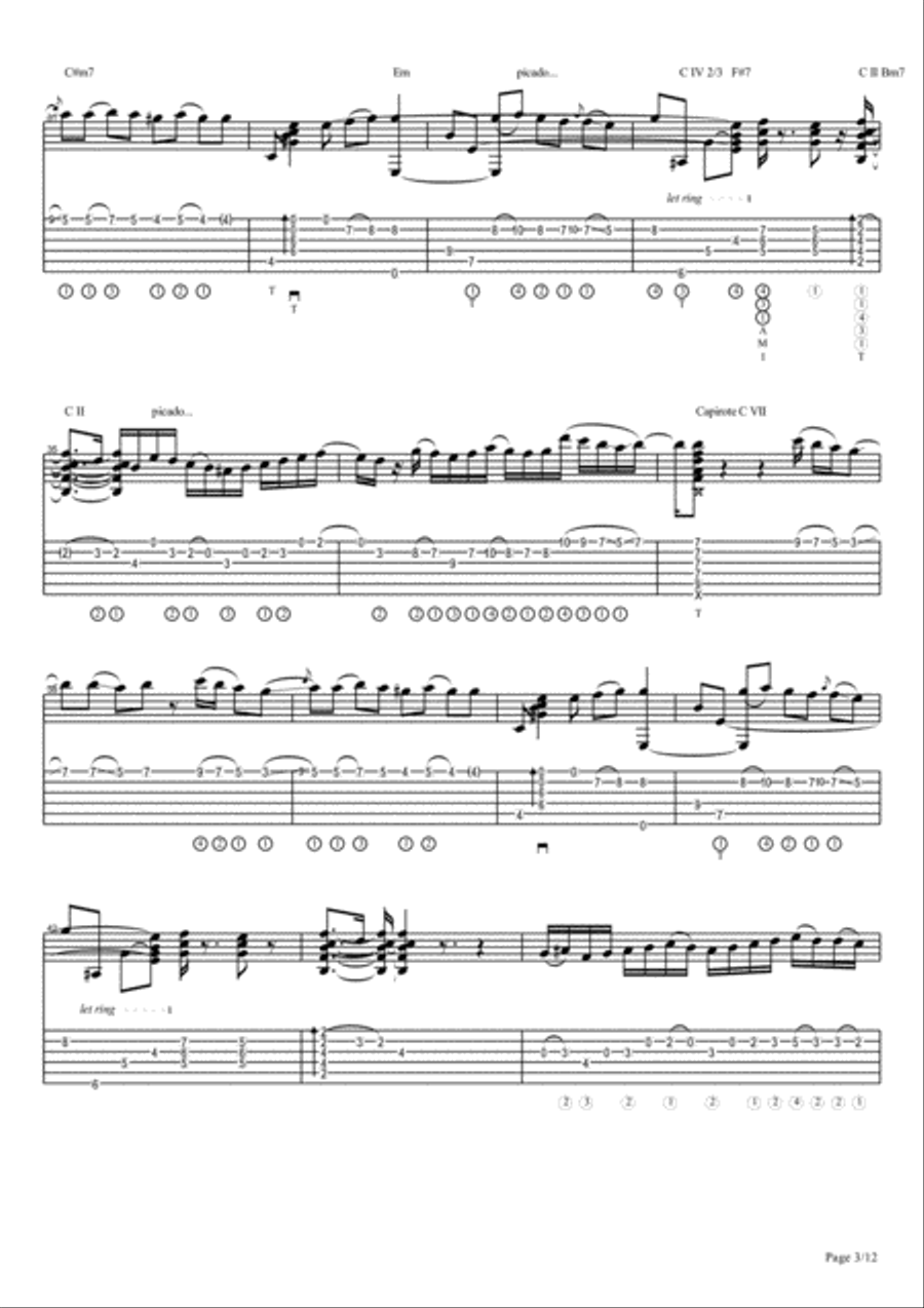 Vicente Amigo - Tierra - 3 - Tierra Guitar Tablature scores gallery preview page 3