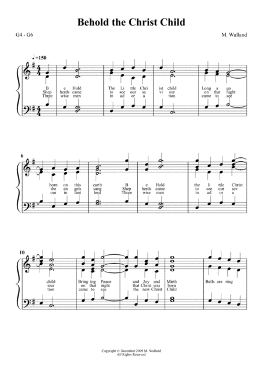 Behold the Little Christ Child Handbell Choir scores gallery preview page 1