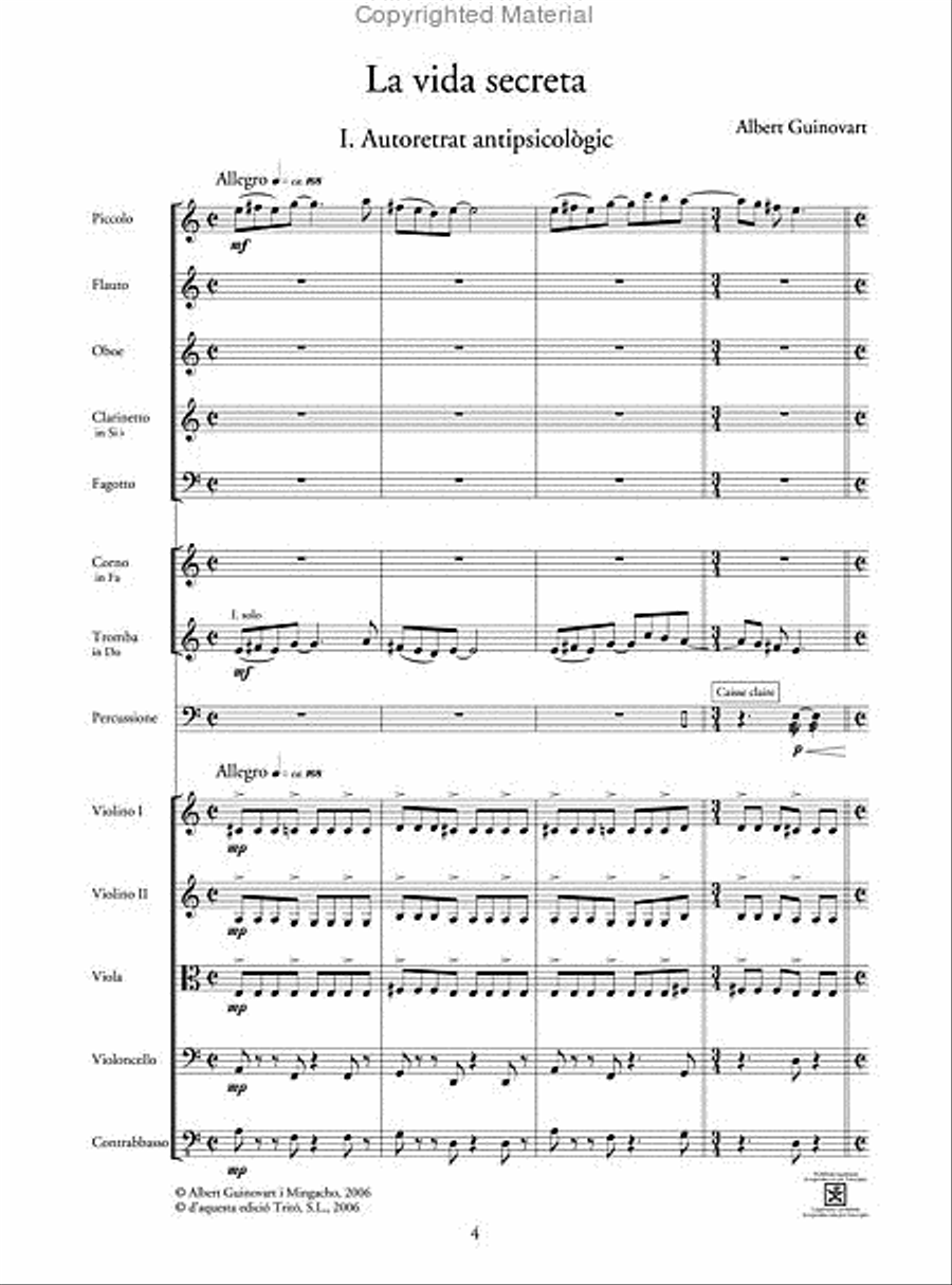La vida secreta (disponible) - materials de lloguer School and Community scores gallery preview page 2