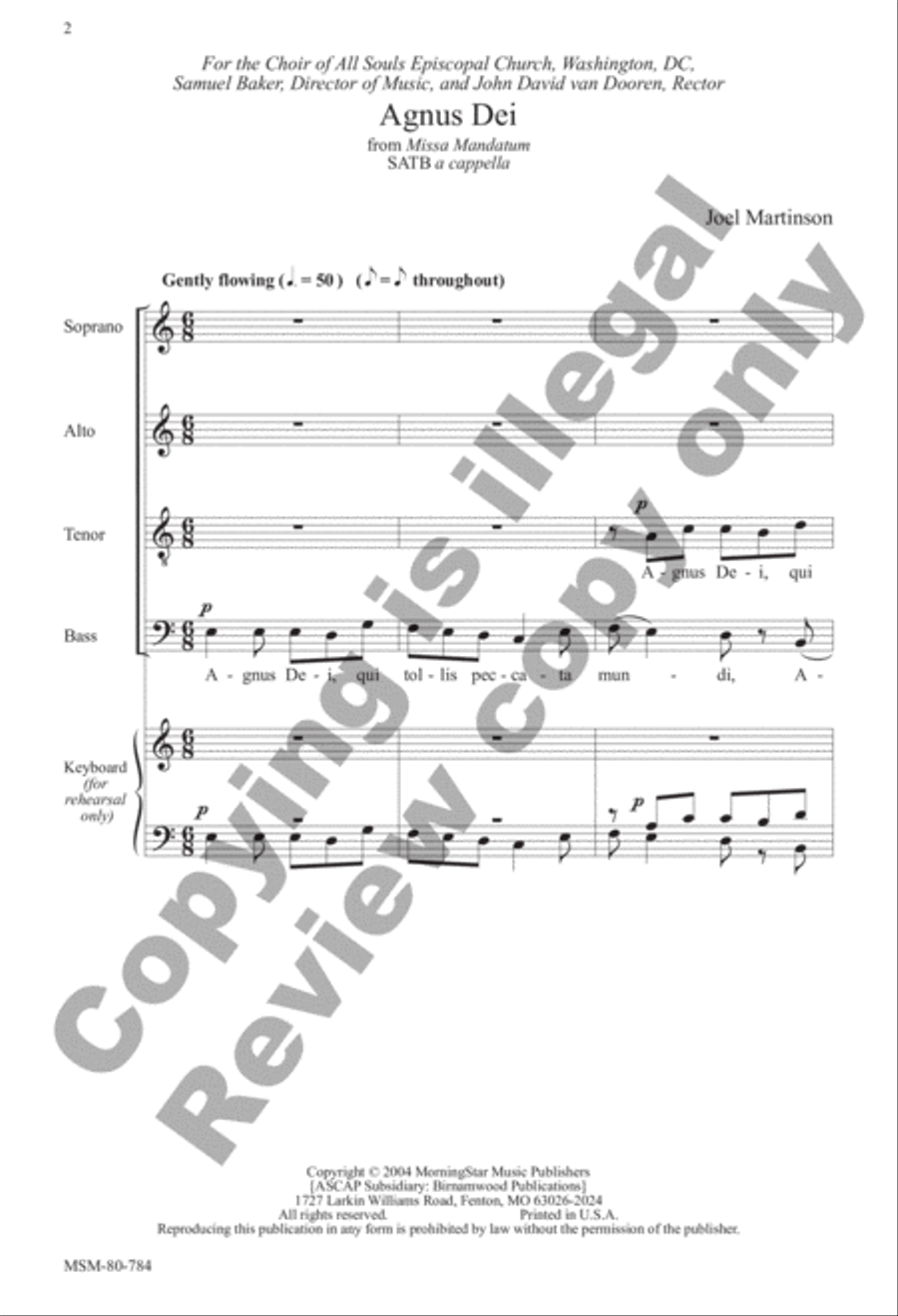 Agnus Dei Agnus Dei 4-Part scores gallery preview page 2