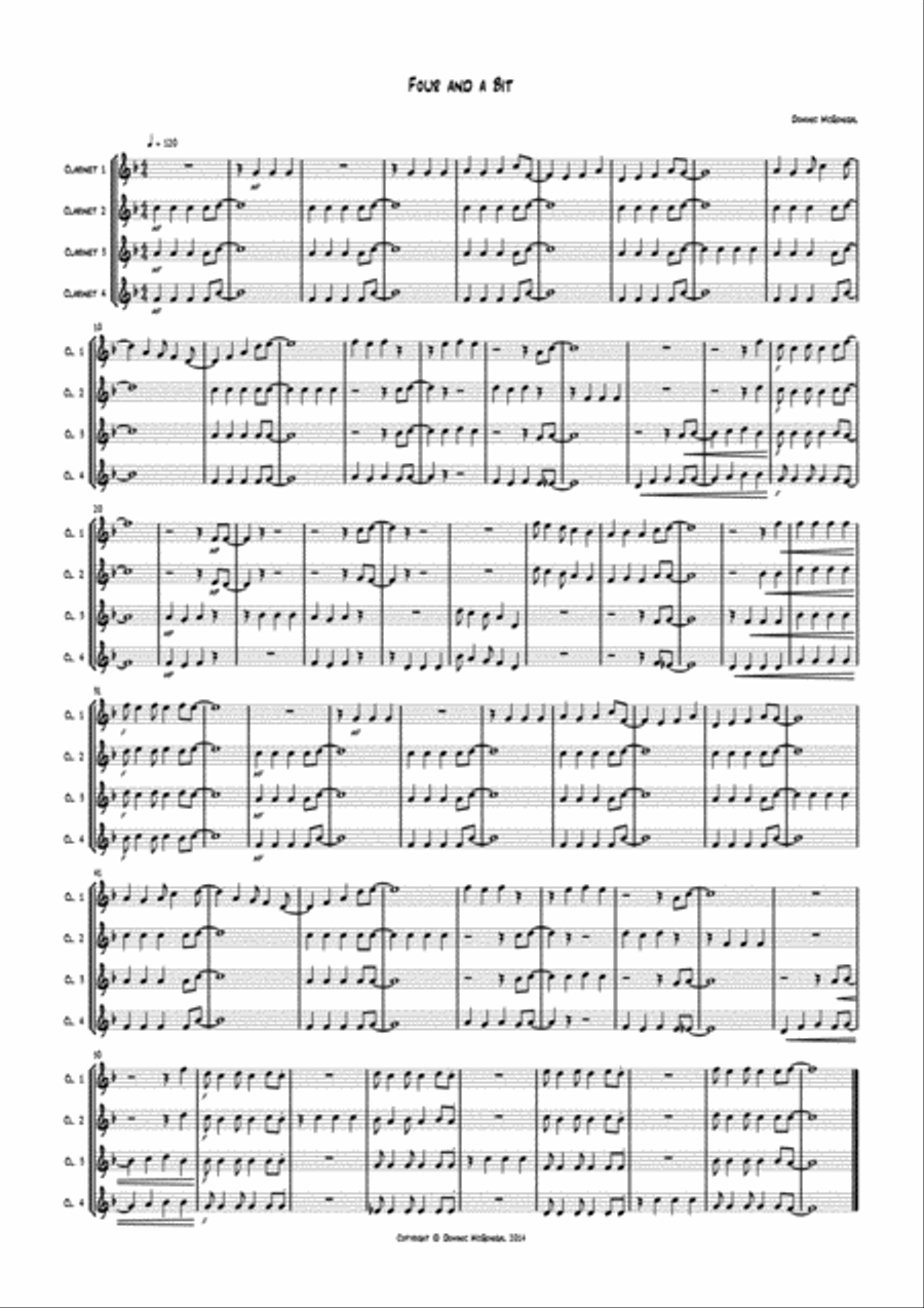 Four And A Bit (Clarinet Quartet) Clarinet Quartet scores gallery preview page 2