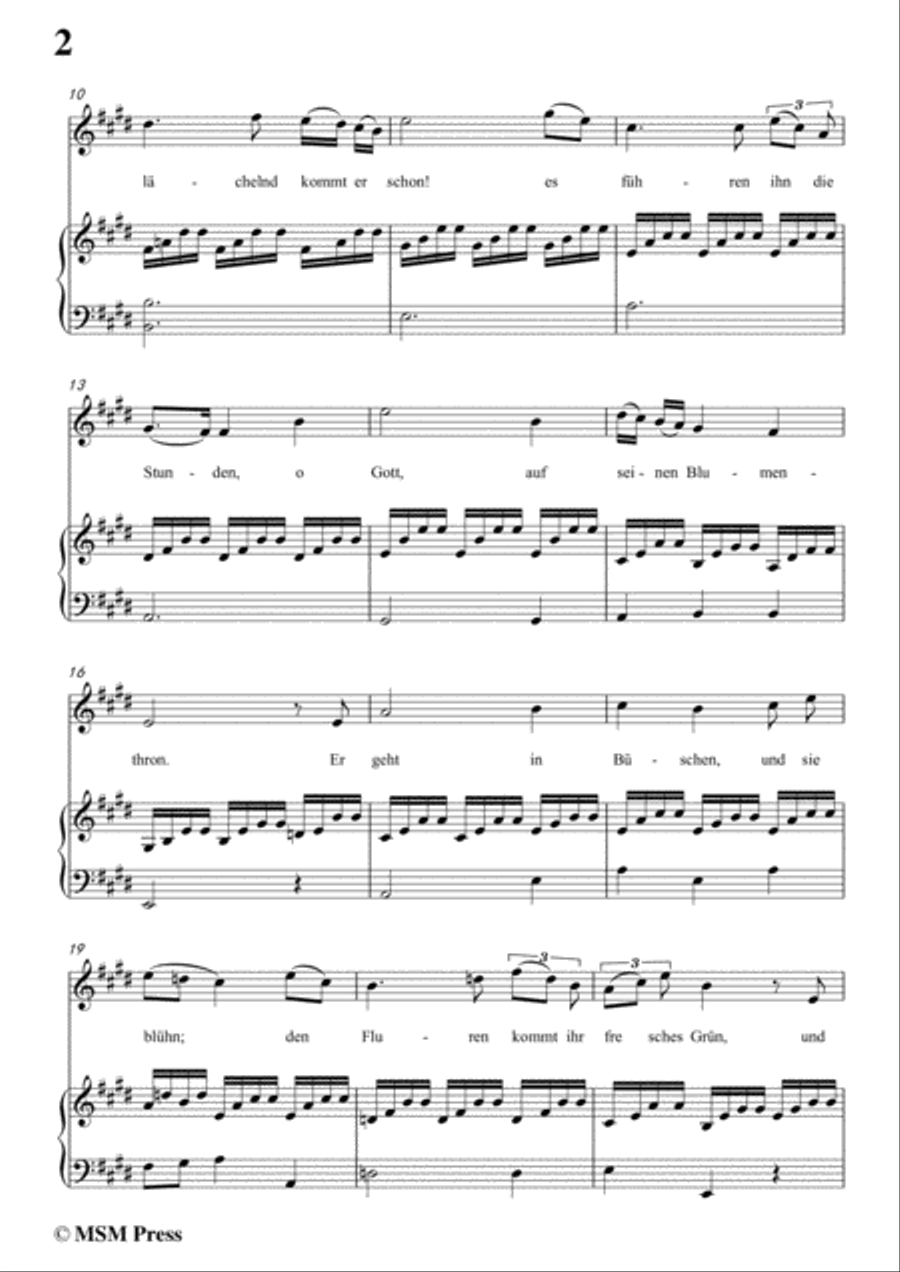 Schubert-Gott im Frühling,in E Major,for Voice&Piano Voice scores gallery preview page 4
