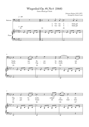 Wiegenlied Op. 49, Nr.4 (1868) - Lullaby - key Ab