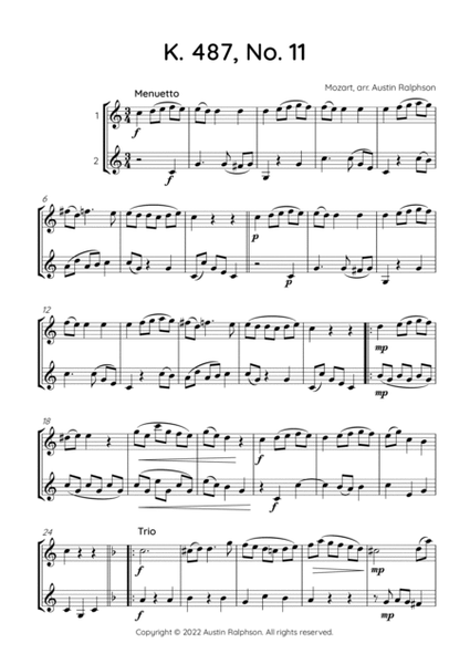 Mozart K. 487 No. 11 - clarinet duet image number null
