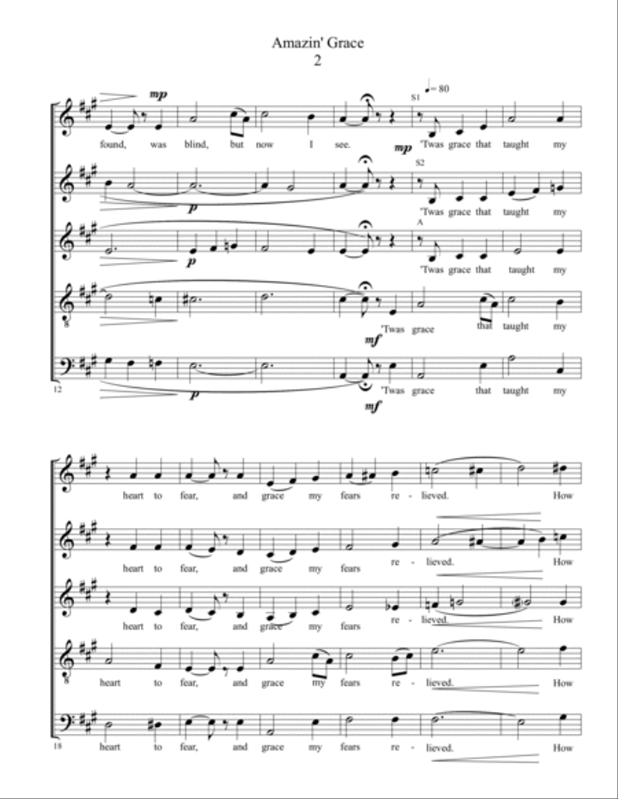 Amazing Grace Small Ensemble scores gallery preview page 2
