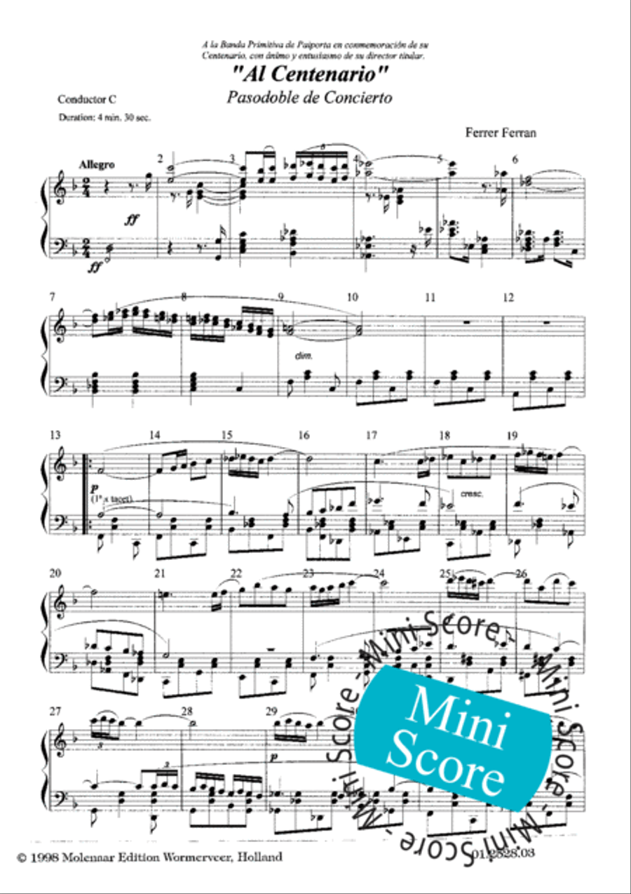 Al Centenario Concert Band scores gallery preview page 29