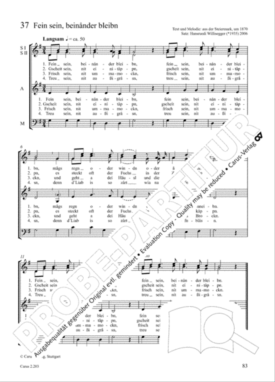 Loreley. Folk songs for choir (Loreley. Volkslieder fur Chor) Choir scores gallery preview page 90