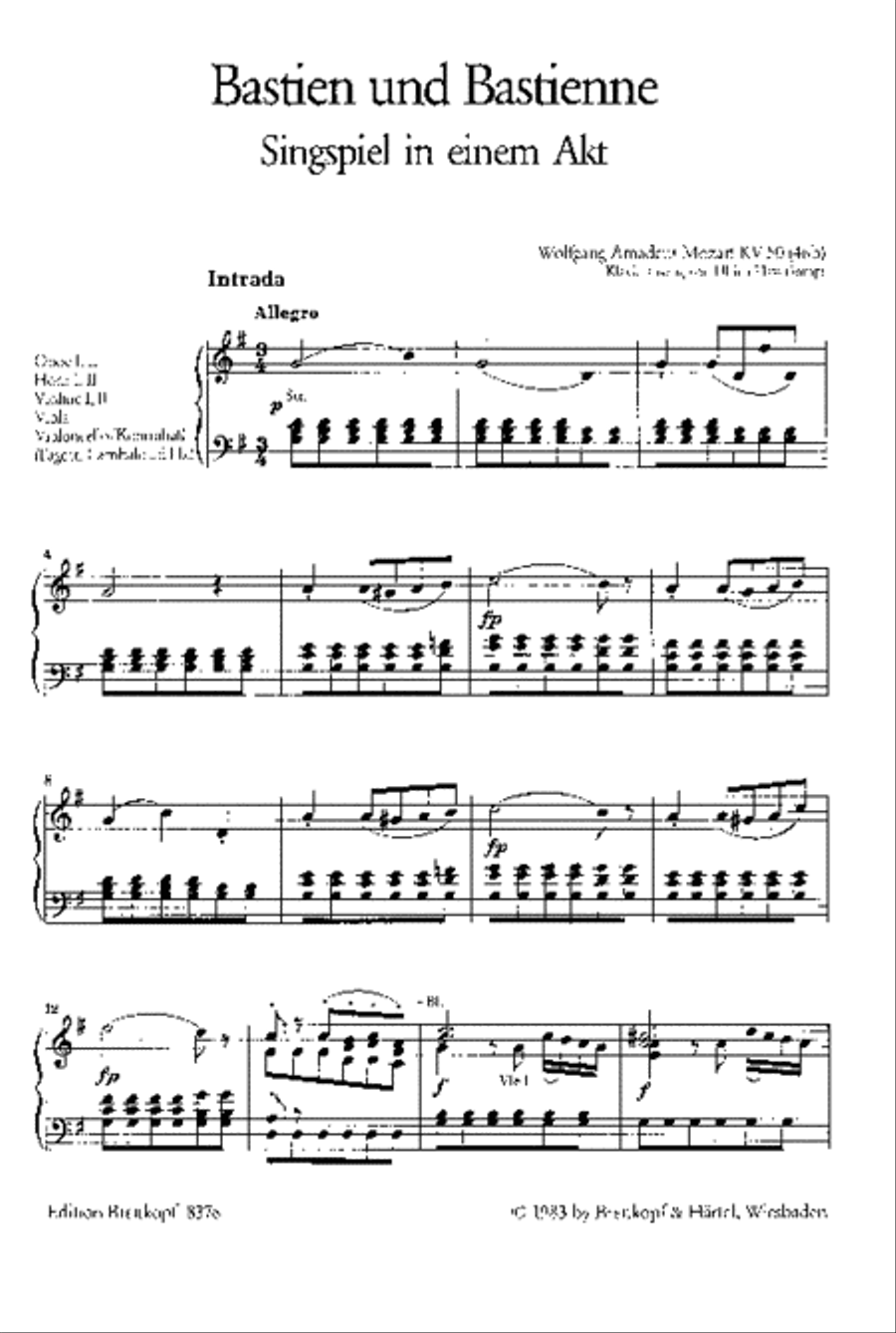 Bastien und Bastienne K. 50 (46b) STB scores gallery preview page 2