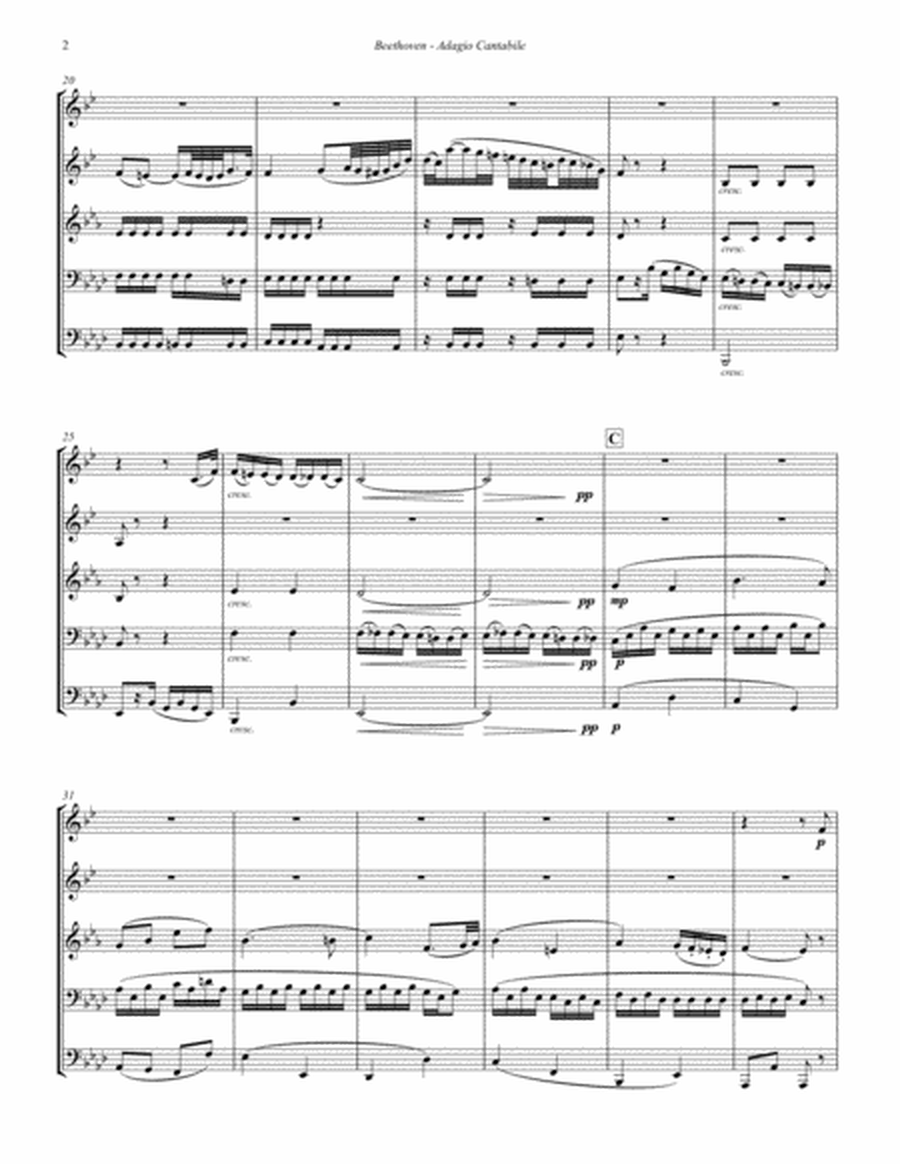 Adagio Cantabile from Sonata No. 8 in C minor for Brass Quintet