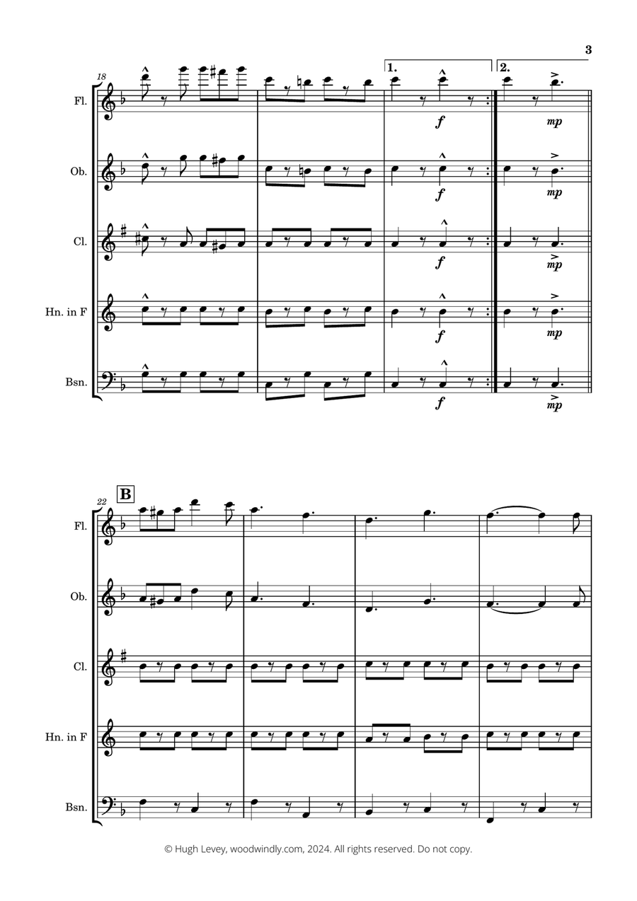 The Liberty Bell arranged for Wind Quintet Woodwind Quintet scores gallery preview page 5