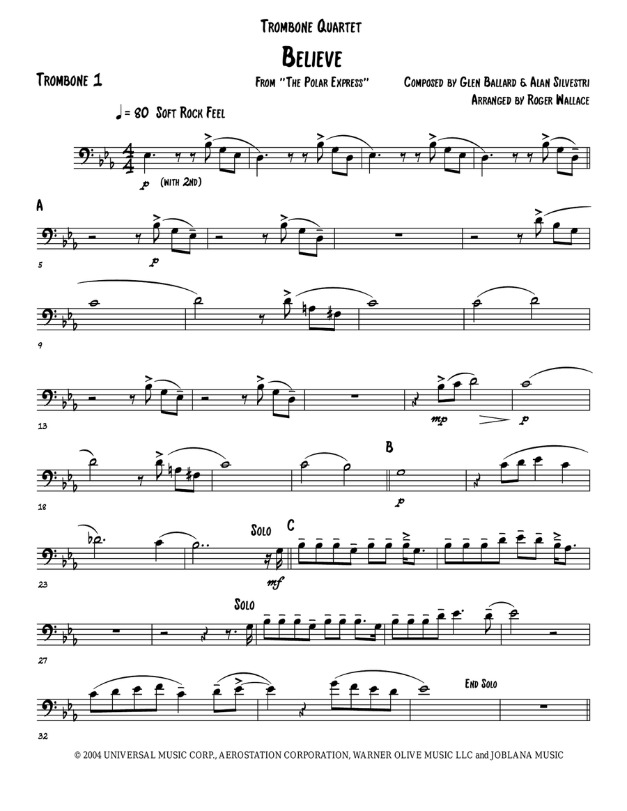 Believe Woodwind Quartet scores gallery preview page 4